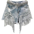 Pantaloni scurți din denim Luisa Tassel